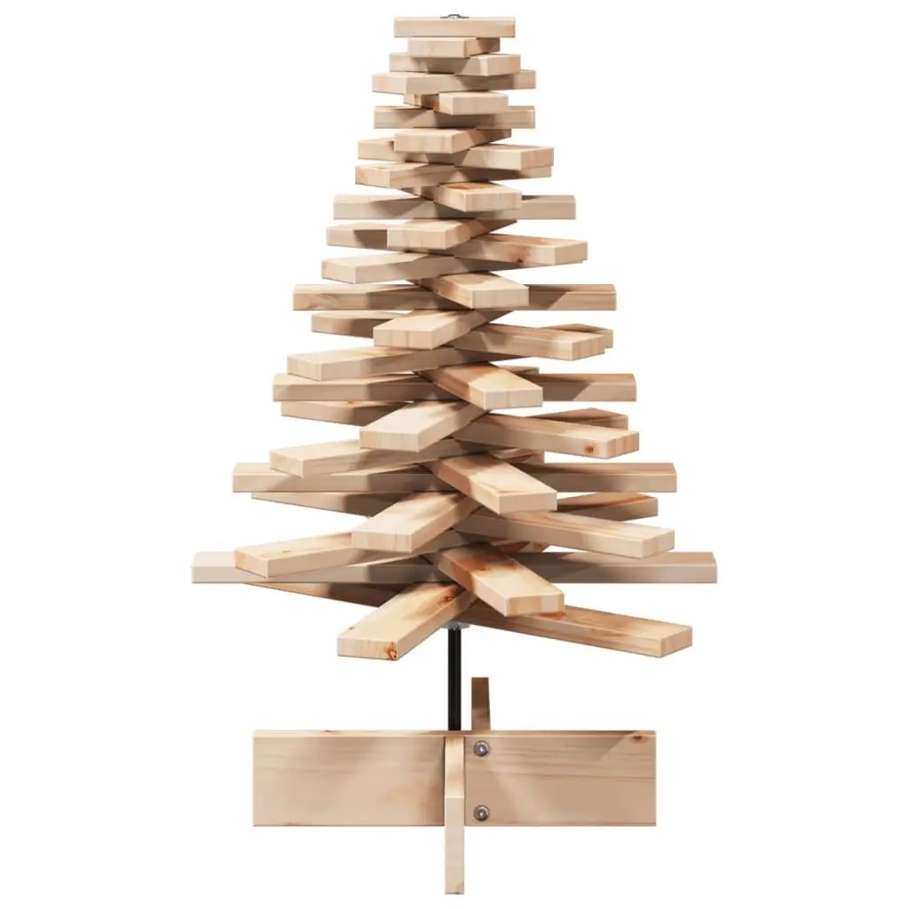 Wooden Christmas Tree Decoration Natural Pine 80cm Brown Rotating Branches