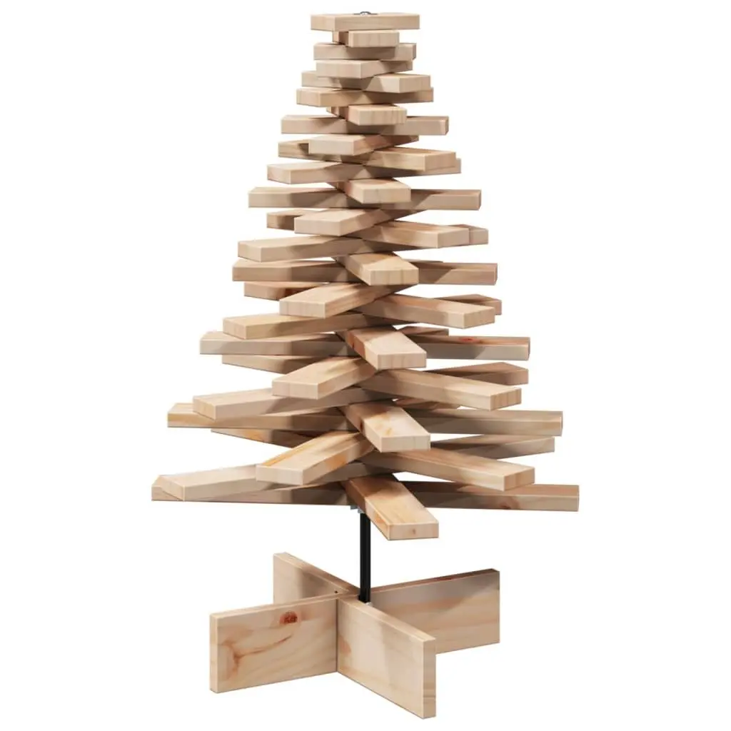 Wooden Christmas Tree Decoration Natural Pine 80cm Brown Rotating Branches