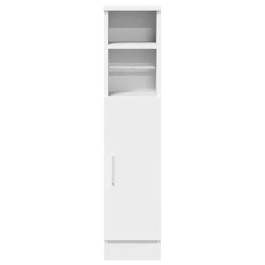 Bathroom Cabinet Engineered Wood 20.5 x 22 x 90 cm White with Toilet Roll Holder
