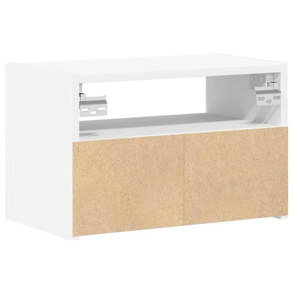 Bedside Cabinet Wall-mounted Engineered Wood White Storage Drawer Nightstand