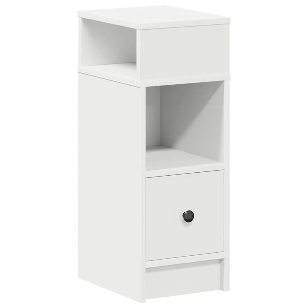 Bedside Table Engineered Wood 25x31x66cm White Nightstand