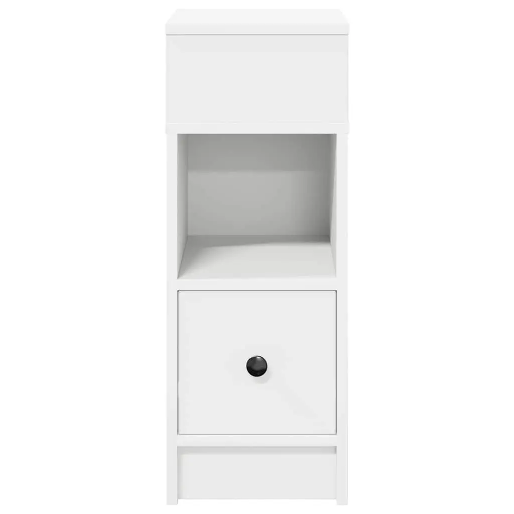 Bedside Table Engineered Wood 25x31x66cm White Nightstand