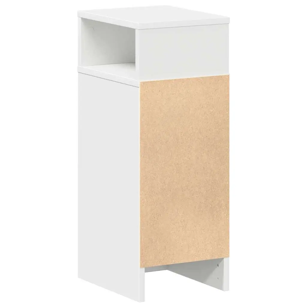 Bedside Table Engineered Wood 25x31x66cm White Nightstand