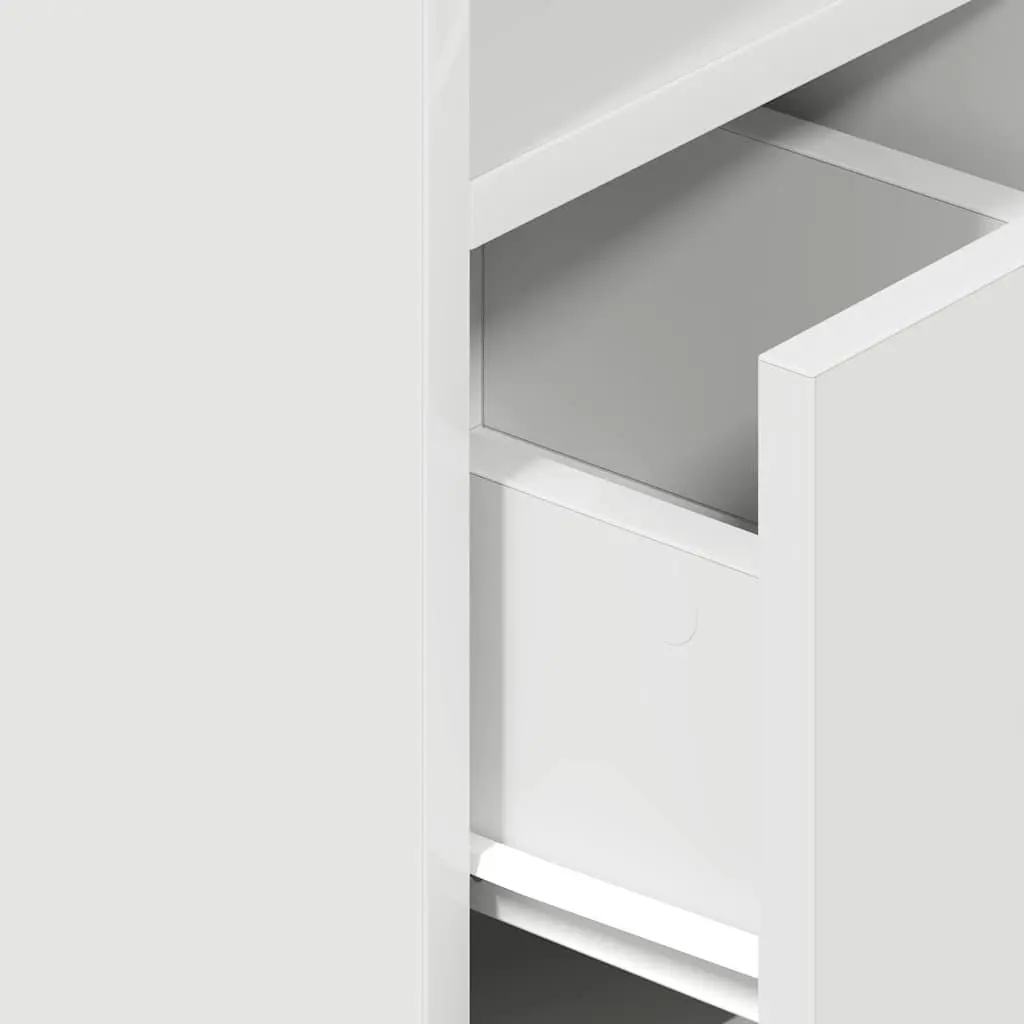 Bedside Table Engineered Wood 25x31x66cm White Nightstand