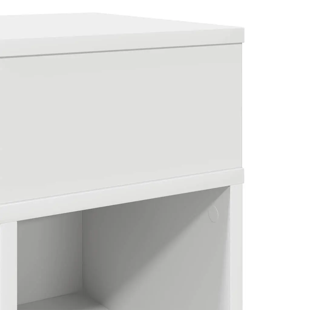 Bedside Table Engineered Wood 25x31x66cm White Nightstand