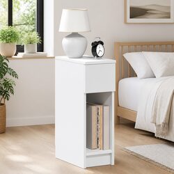 Functional White Bedside Cabinets - 2 Pack