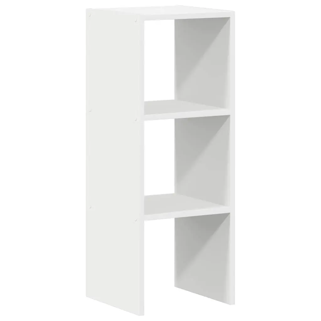 White Stackable Bookcase Storage Cabinet Shelving Unit Engineered Wood