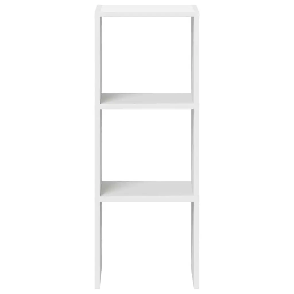 White Stackable Bookcase Storage Cabinet Shelving Unit Engineered Wood