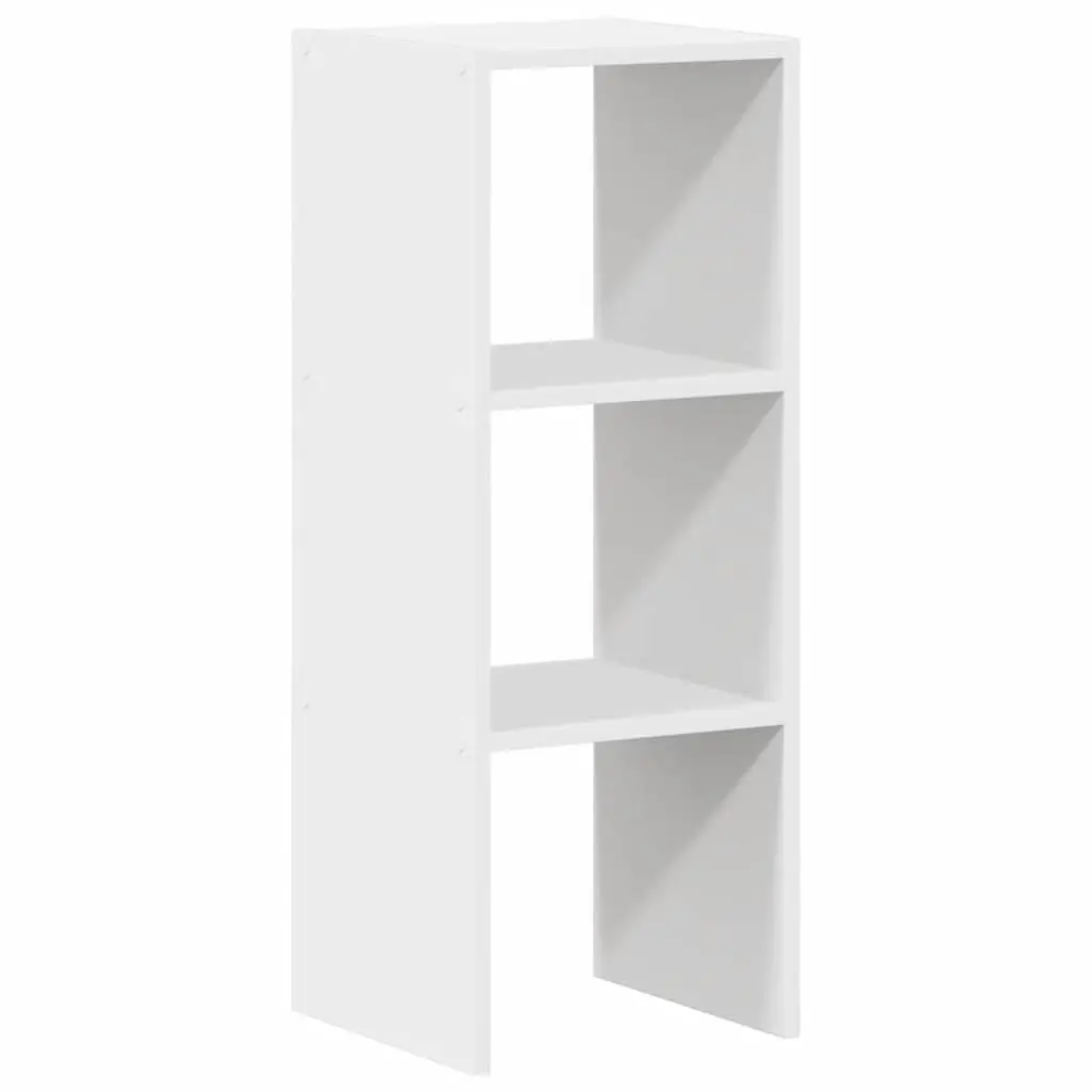 White Stackable Bookcase Storage Cabinet Shelving Unit Engineered Wood