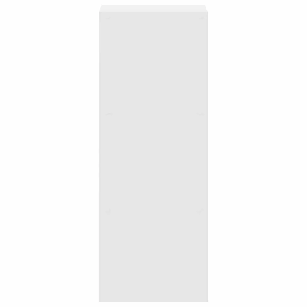 White Stackable Bookcase Storage Cabinet Shelving Unit Engineered Wood