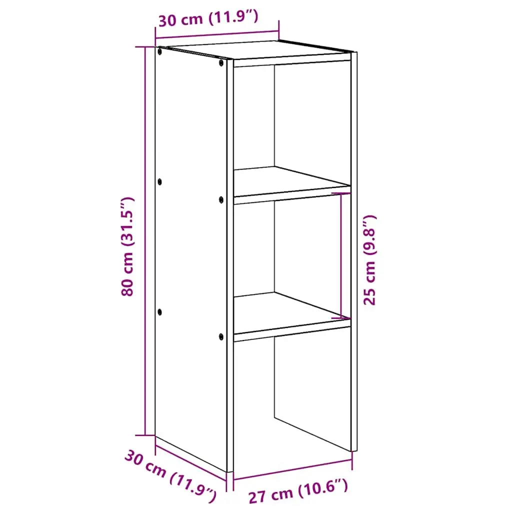 White Stackable Bookcase Storage Cabinet Shelving Unit Engineered Wood