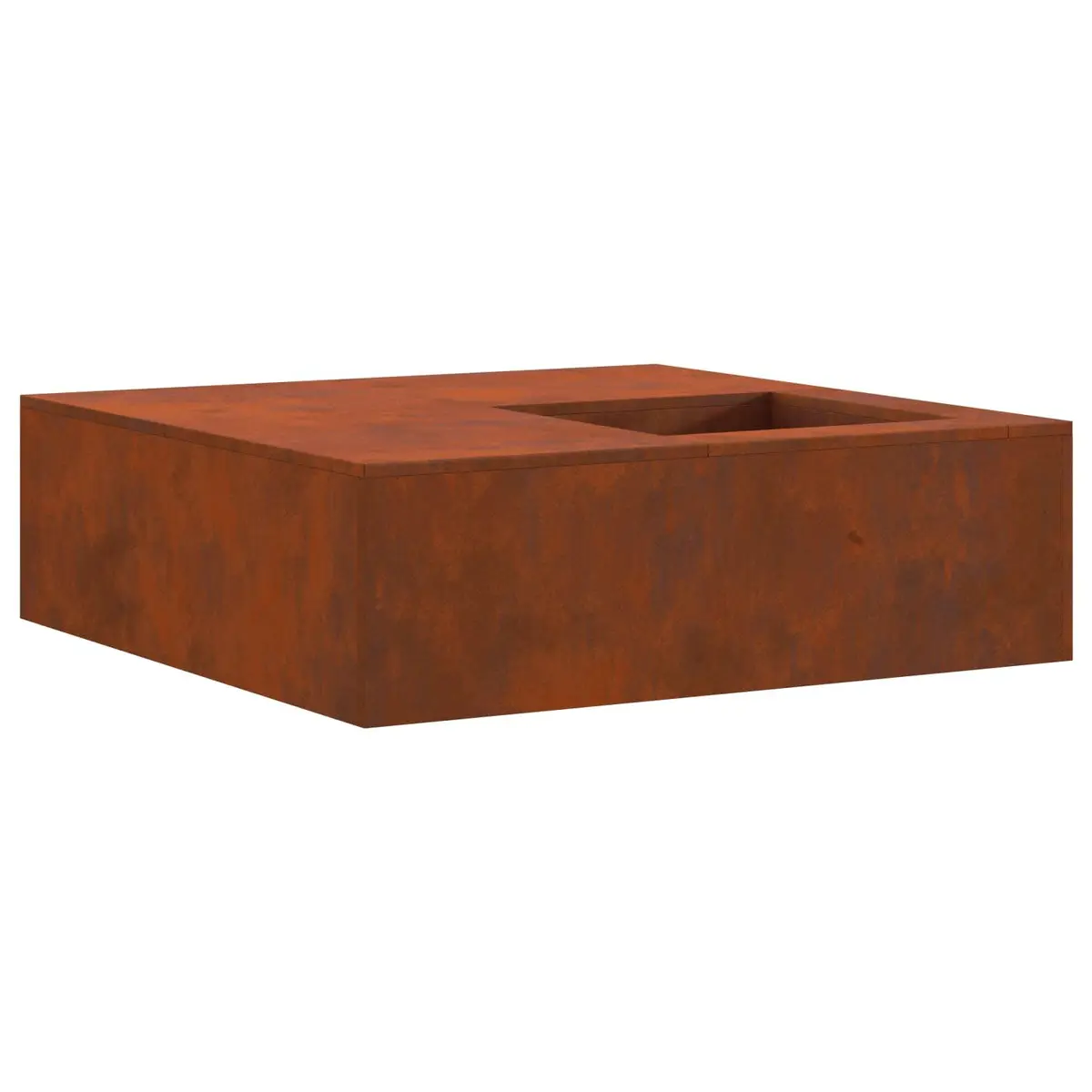 Square Outdoor Fire Pit 100x100x30cm Garden Patio Heating Fireplace