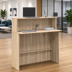 Versatile Sonoma Oak Reception Desk for Your Business
