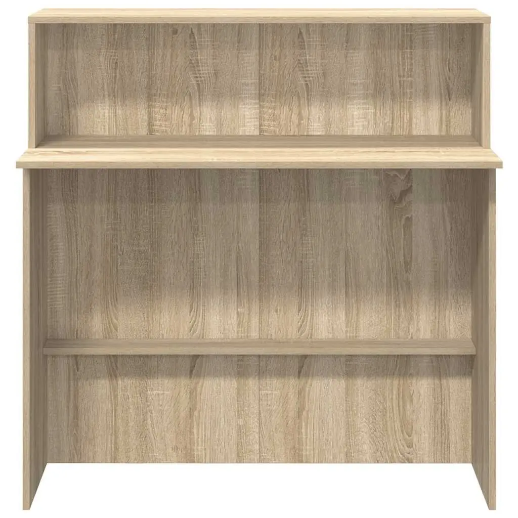 Reception Desk Sonoma Oak Brown Engineered Wood Counter Office Furniture