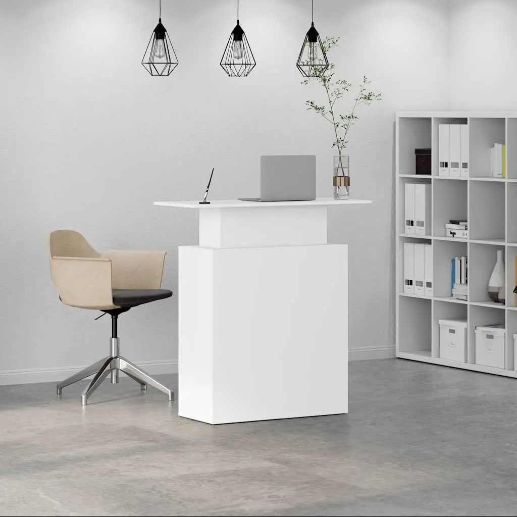 White Reception Desk for Offices 100x40x104 cm