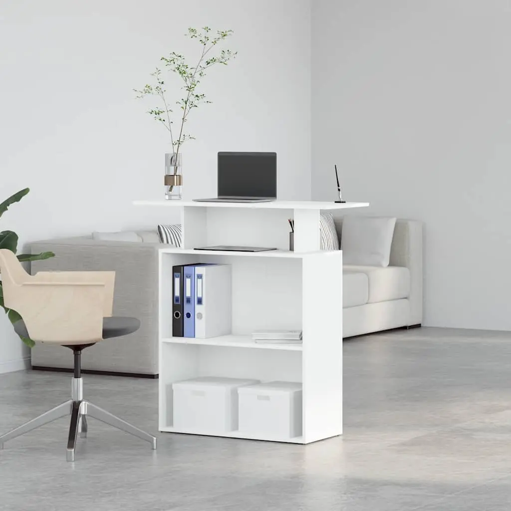 White Reception Desk for Offices 100x40x104 cm