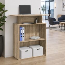 Functional Reception Desk 100x40x104 cm for Office Use