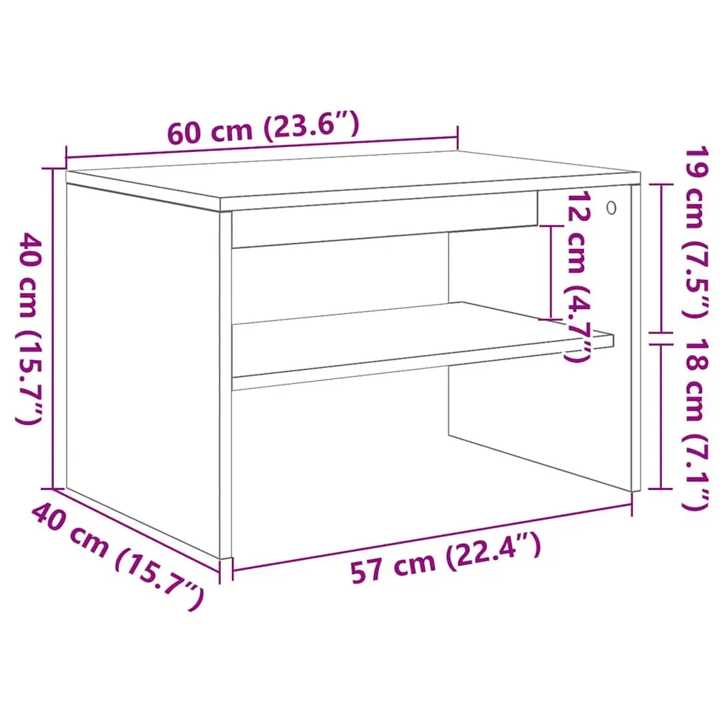 TV Cabinet Engineered Wood 60x40x40 cm White Media Storage Unit