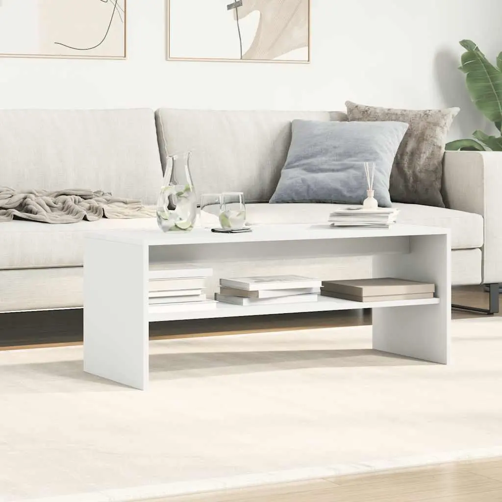 TV Cabinet Engineered Wood 100x40x40 cm White Storage Unit Living Room