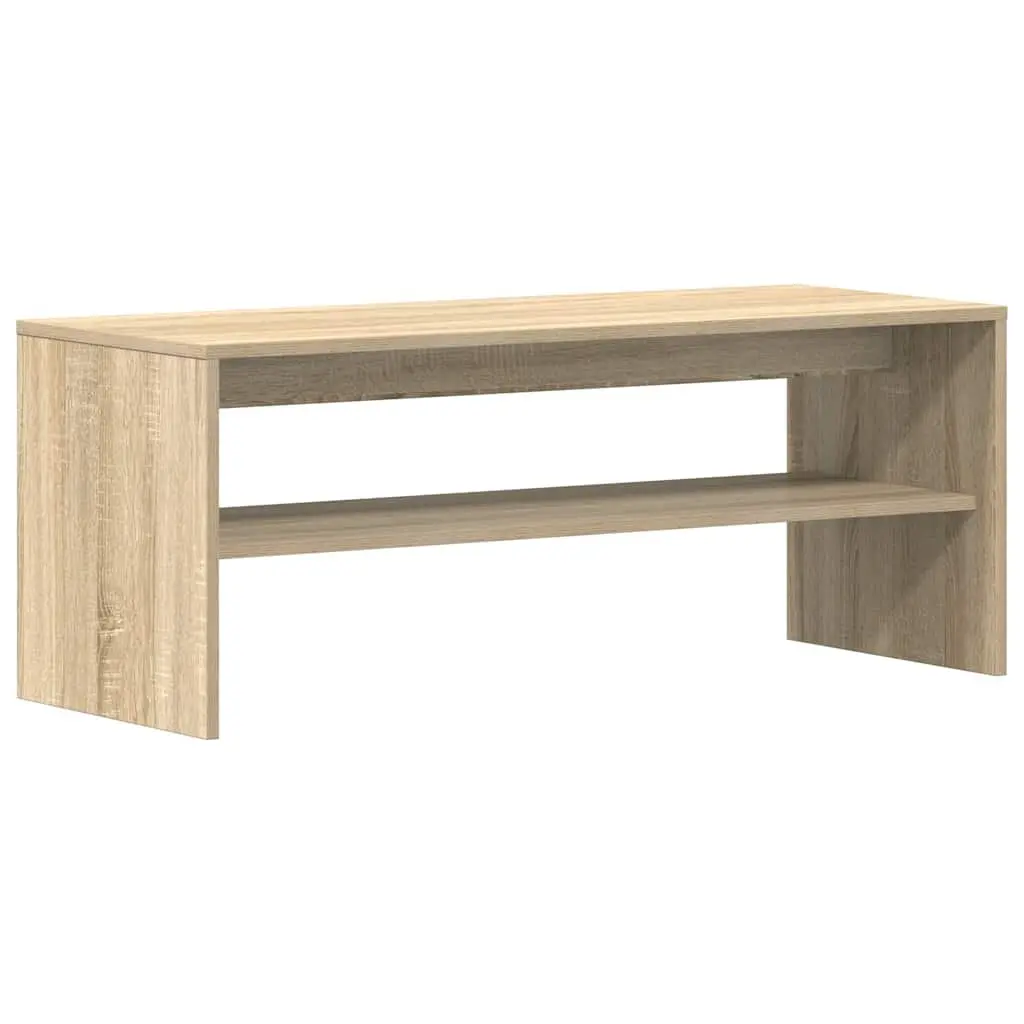 Brown TV Storage Unit Engineered Wood 100x40x40cm Living Room Organizer