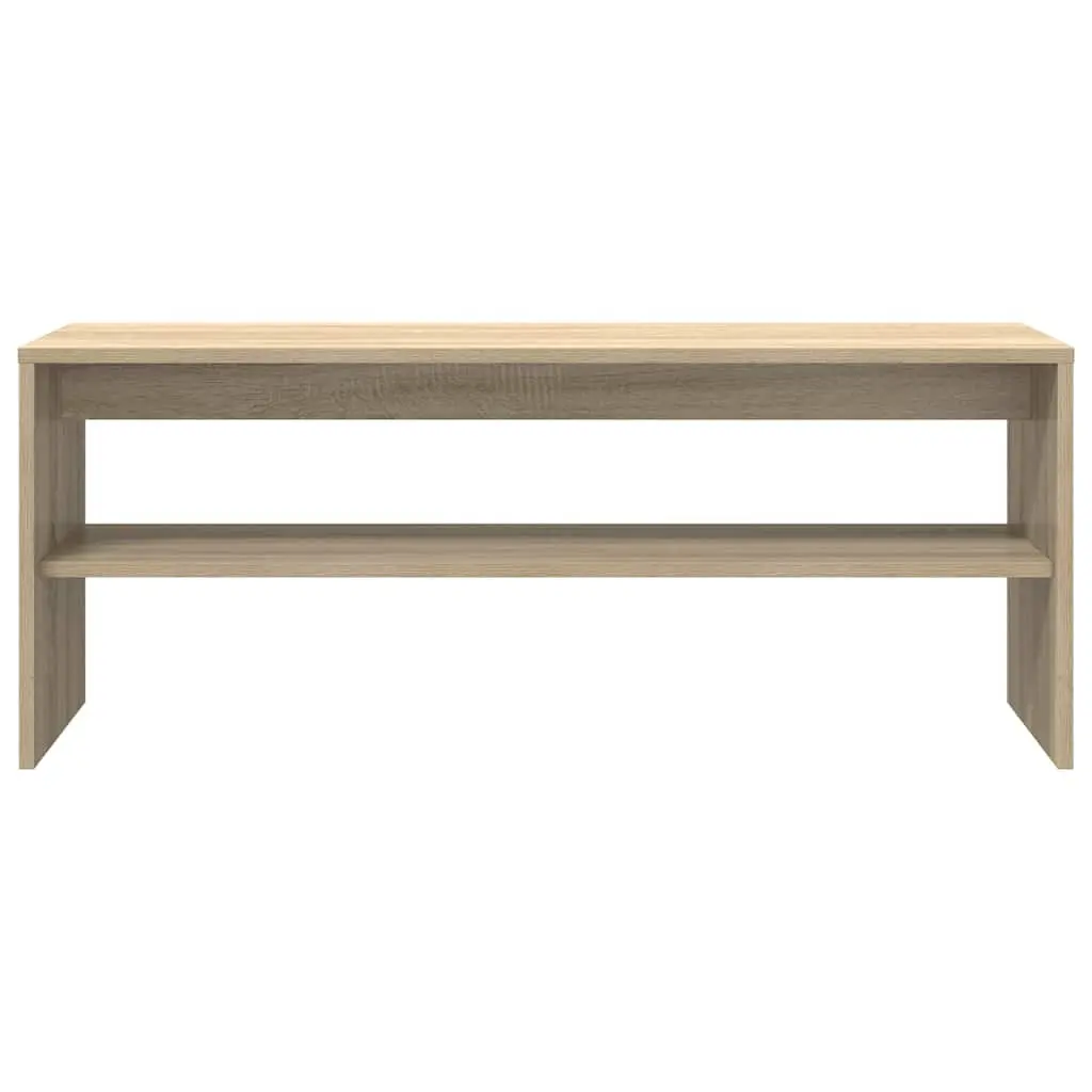 Brown TV Storage Unit Engineered Wood 100x40x40cm Living Room Organizer