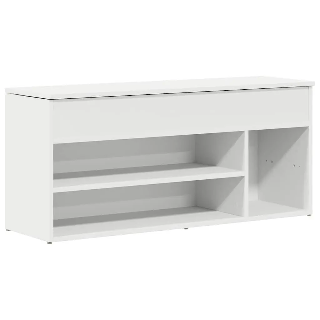 Shoe Bench White Storage Organiser Seating Entryway Hallway Footwear Rack