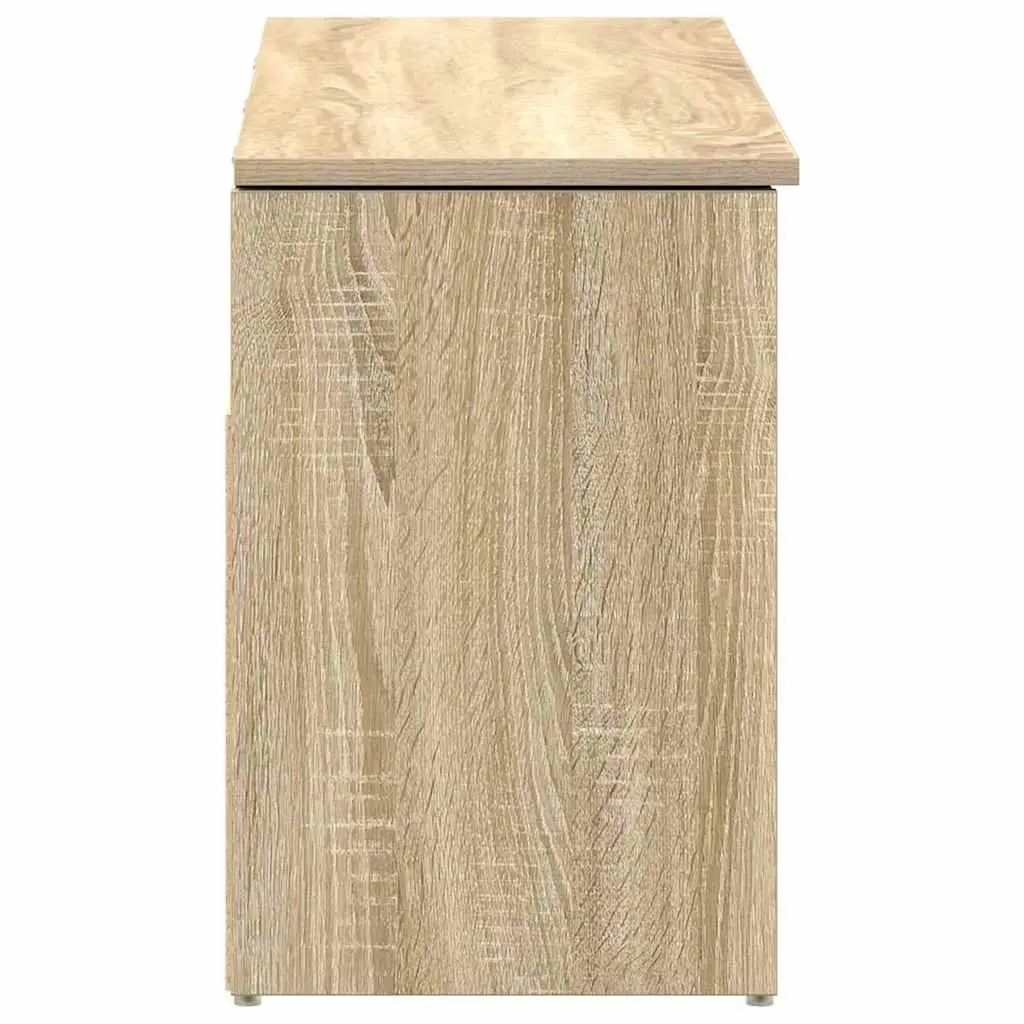 Shoe Bench Brown Engineered Wood Storage Seating Organiser Cabinet 102x30.5x45cm