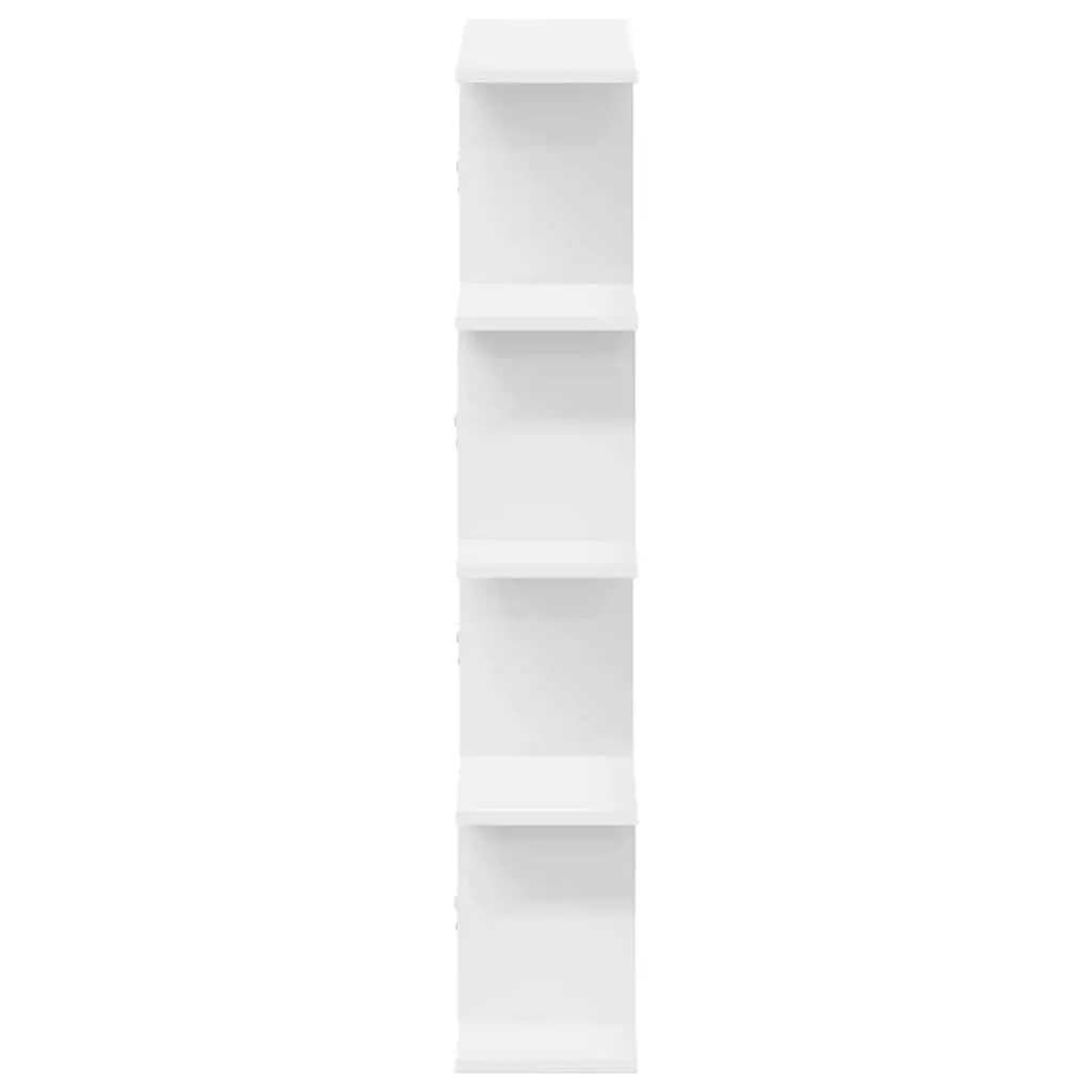 15 Compartment White Floating Shelf Engineered Wood Wall Organizer
