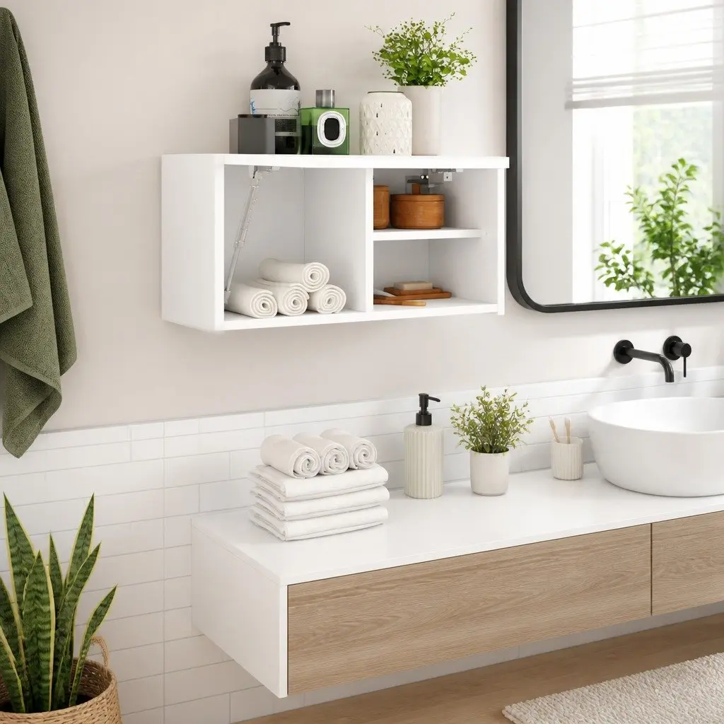 White Wall Cabinet for Bathrooms 60x25x30 cm