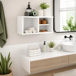 Versatile White Wall Cabinet for Bathrooms 60x25x30 cm