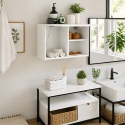 Bathroom Wall Cabinet White 60x25x40 cm Storage Vanity Unit Engineered Wood