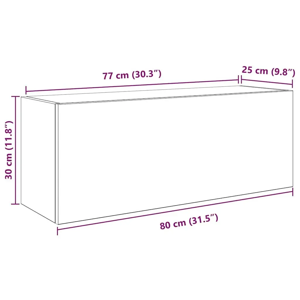 Bathroom Wall Cabinet Engineered Wood 80x25x30cm White