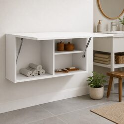 Bathroom Wall Cabinet White Storage Organizer Vanity Unit 80x25x40 cm