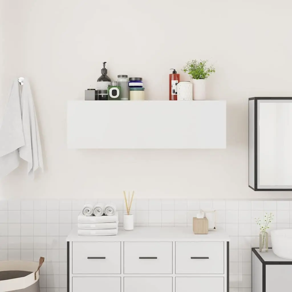 Bathroom Cabinet Engineered Wood 100x25x30 cm White Storage Unit