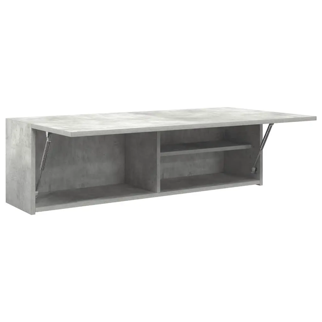 Bathroom Cabinet Engineered Wood Grey 100x25x30 cm Wall-mounted Storage Unit