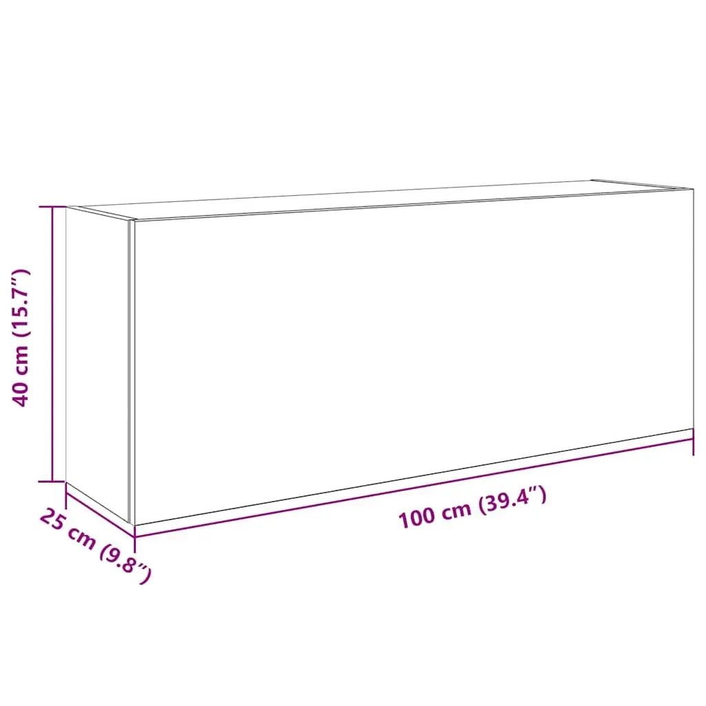 Bathroom Wall Cabinet White Engineered Wood Storage Vanity Unit 100x25x40cm