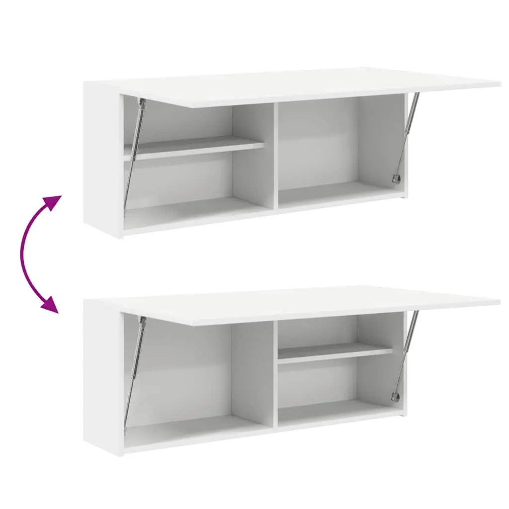 Bathroom Wall Cabinet White Engineered Wood Storage Vanity Unit 100x25x40cm