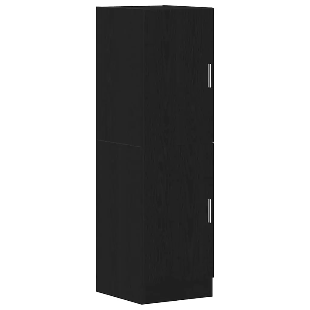 Kitchen Cabinet Black Storage Unit with Doors Shelves Engineered Wood