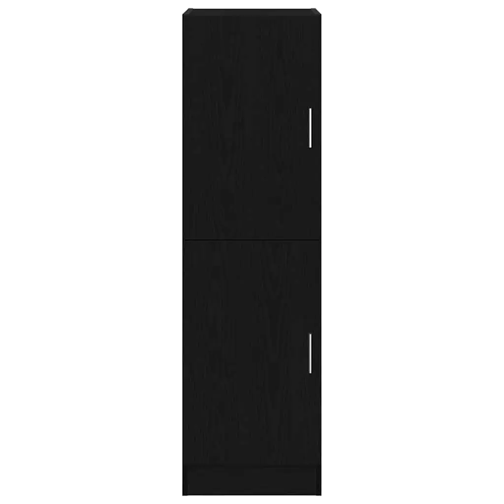Kitchen Cabinet Black Storage Unit with Doors Shelves Engineered Wood