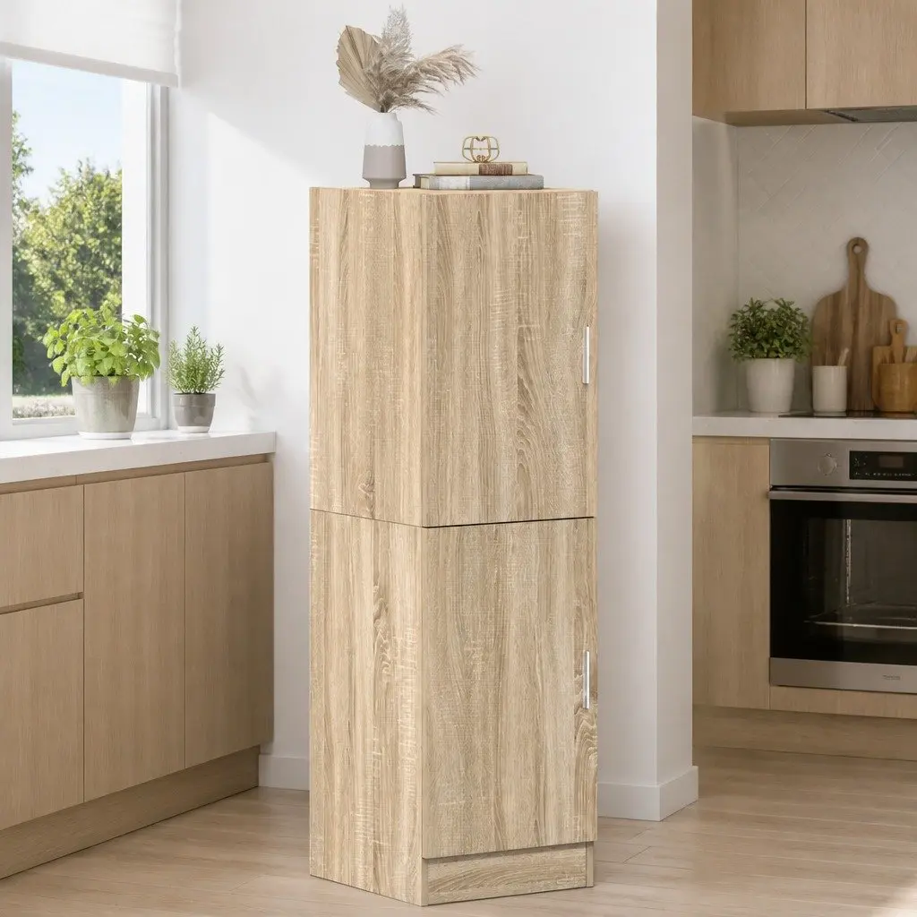 Kitchen Cabinet Storage Unit Engineered Wood Brown 38x41.5x131.5cm Sonoma Oak