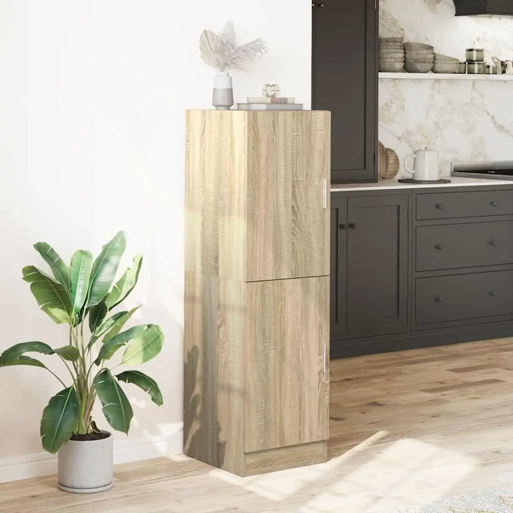 Kitchen Cabinet Storage Unit Engineered Wood Brown 38x41.5x131.5cm Sonoma Oak