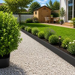 Versatile Black Steel Lawn Edging for Your Outdoor Areas