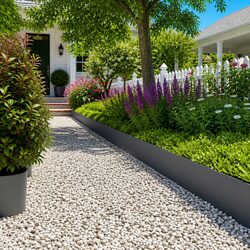 Practical Lawn Edging Solution - 10 Steel Strips for Gardens