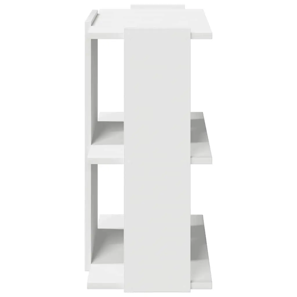 3 Tier Bookcase Engineered Wood White Storage Unit 60x30x60cm Display Organizer