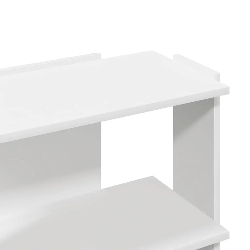 3 Tier Bookcase Engineered Wood White Storage Unit 60x30x60cm Display Organizer