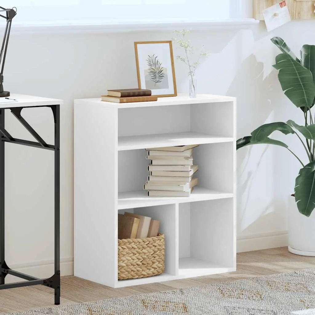 Book Shelf Engineered Wood 60x30x71.5 cm White Storage Cabinet Organiser Home