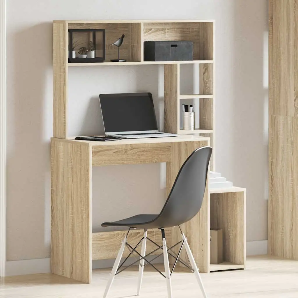 Desk with Open Shelves for Home or Office