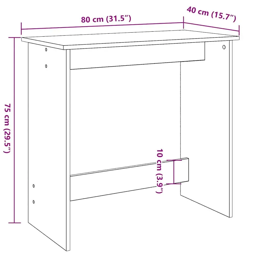 White Writing Desk for Home 80x40x75 cm