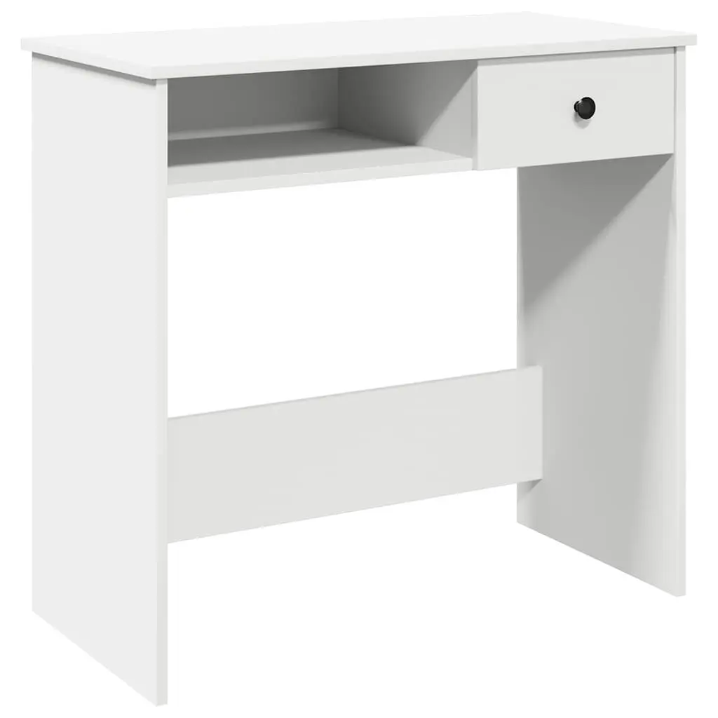 White Engineered Wood Writing Desk 80x40x75cm Spacious Tabletop for Home Office or Study