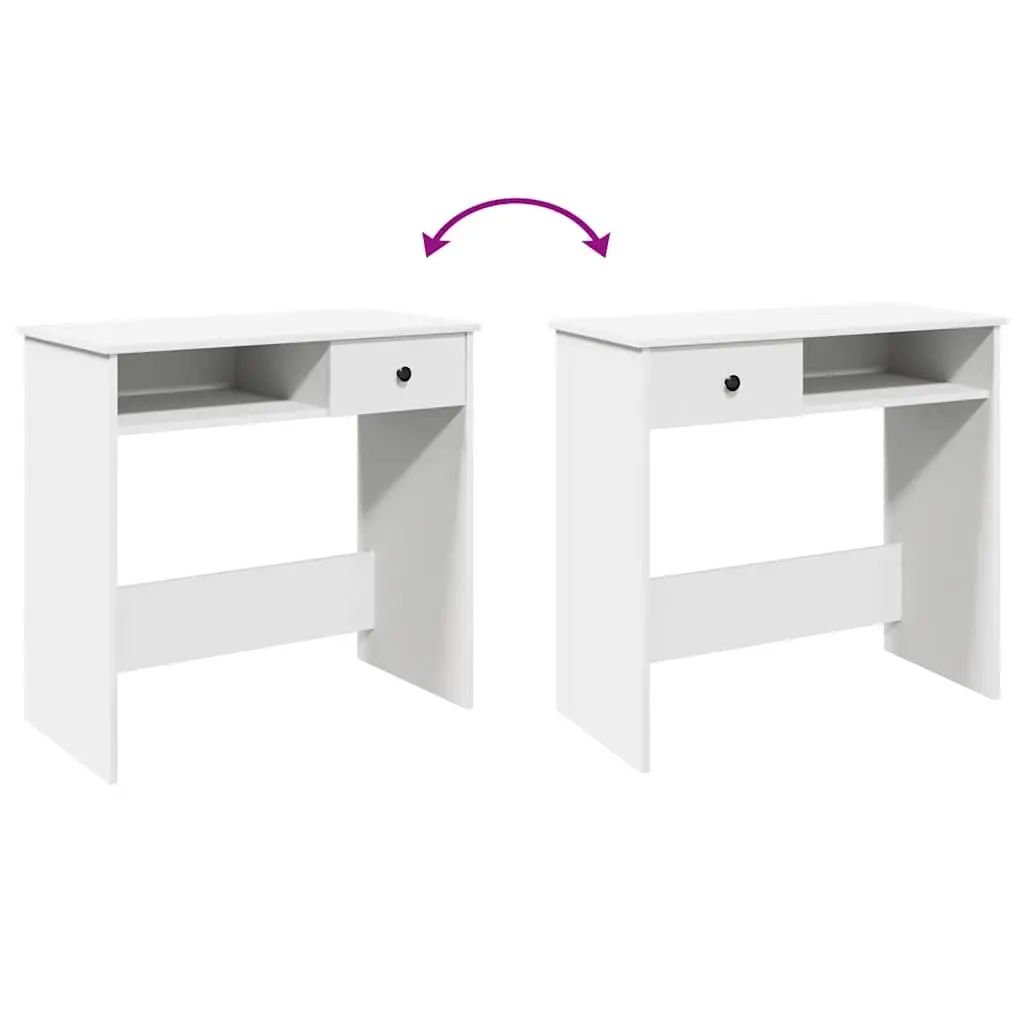 White Engineered Wood Writing Desk 80x40x75cm Spacious Tabletop for Home Office or Study